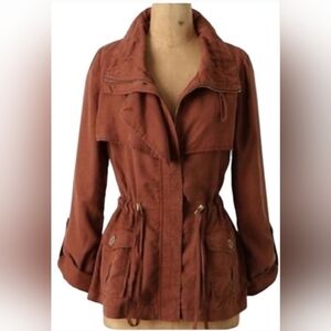Anthropologie Cartonnier brown light Utility Cargo Jacket Sz 6